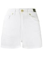 Versace Jeans Couture Logo Patch Denim Shorts - White