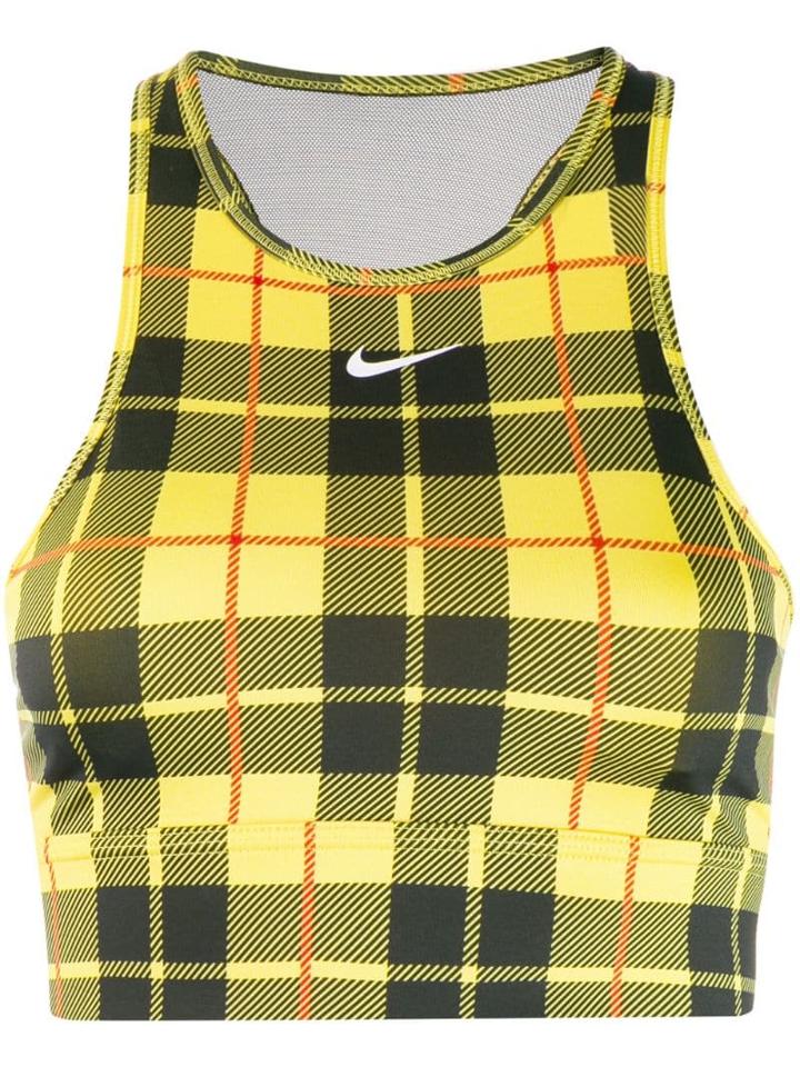 Nike Check Cropped Tank Top - Yellow