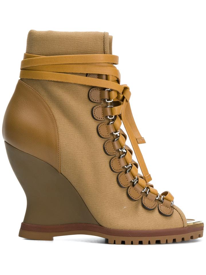 Chloé River Wedge Ankle Boots - Brown
