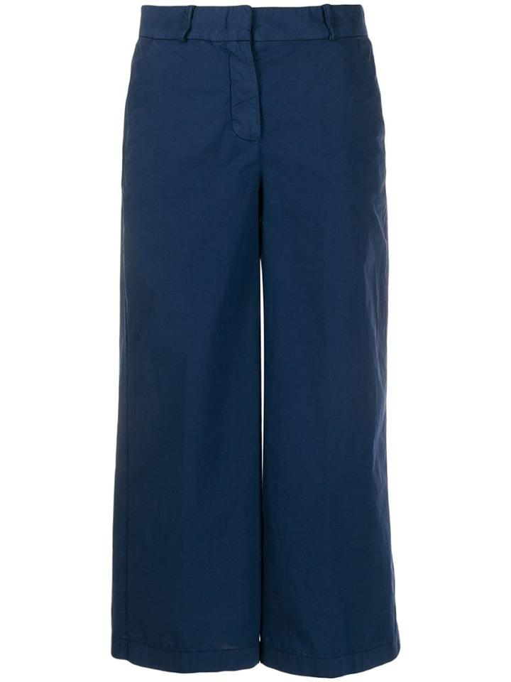 Kiltie Cropped Tailored Chinos - Blue