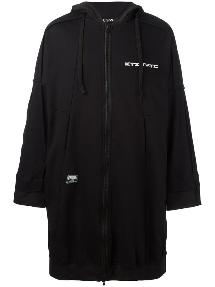 Ktz Inside Out Longline Hoodie, Adult Unisex, Size: Xl, Black, Cotton