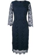Ermanno Ermanno - Fitted Dress - Women - Polyester/viscose - 44, Women's, Blue, Polyester/viscose