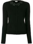 Fendi Floral Appliqué Cardigan - Black