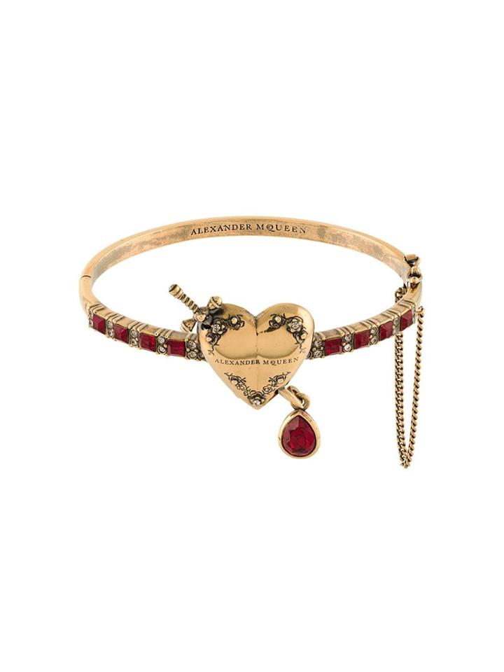 Alexander Mcqueen Heart Locket Bracelet - Metallic
