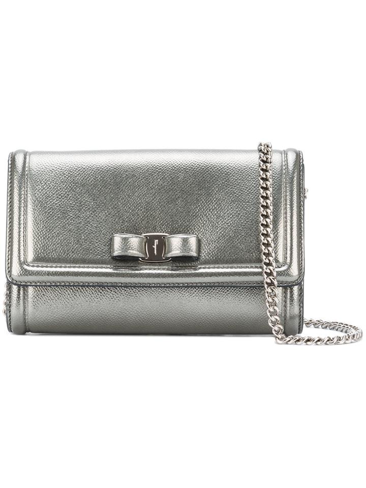 Salvatore Ferragamo Metallic Vara Flap Bag