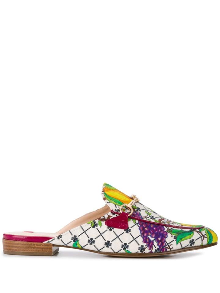 Hogl Fruit Printed Mules - White