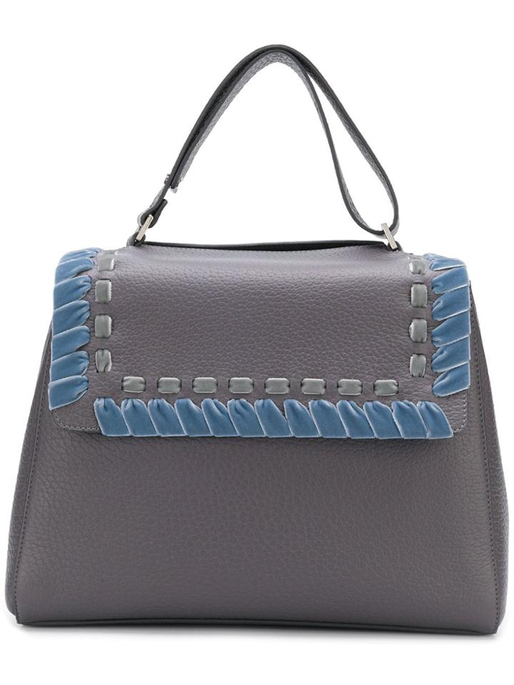 Orciani Ethnic Velvet Tote - Grey