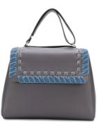 Orciani Ethnic Velvet Tote - Grey