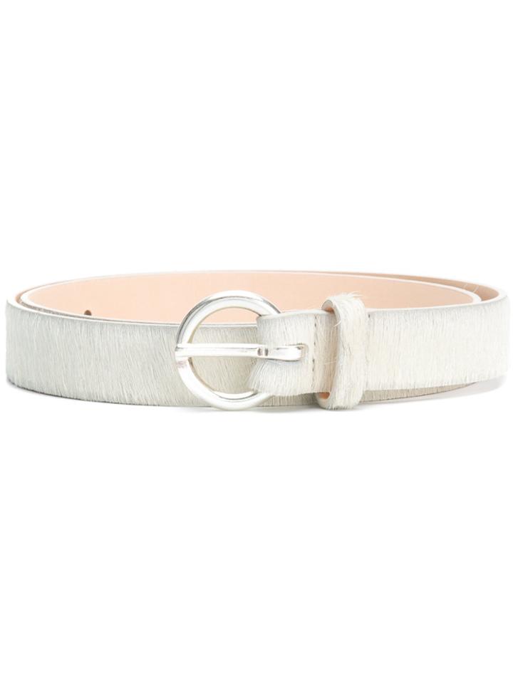Closed Goat Fur Belt - White