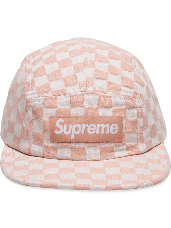 Supreme Checkerboard Camp Cap - White