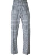 E. Tautz - Checked Trousers - Men - Cotton - 32, Blue, Cotton