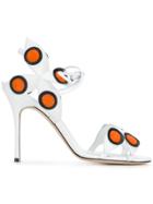 Manolo Blahnik Butterfly Appliqué Sandals - White