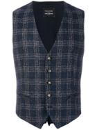 Tagliatore Check Waistcoat - Blue