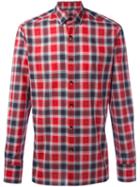 Lanvin Checked Flannel Shirt, Men's, Size: 43, Red, Cotton