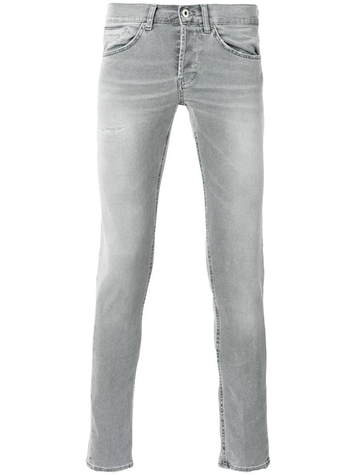 Dondup Stonewashed Skinny Jeans, Men's, Size: 35, Grey, Cotton/spandex/elastane