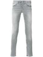 Dondup Stonewashed Skinny Jeans, Men's, Size: 35, Grey, Cotton/spandex/elastane
