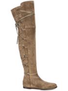 Jimmy Choo Mayfair Flat Boots - Neutrals