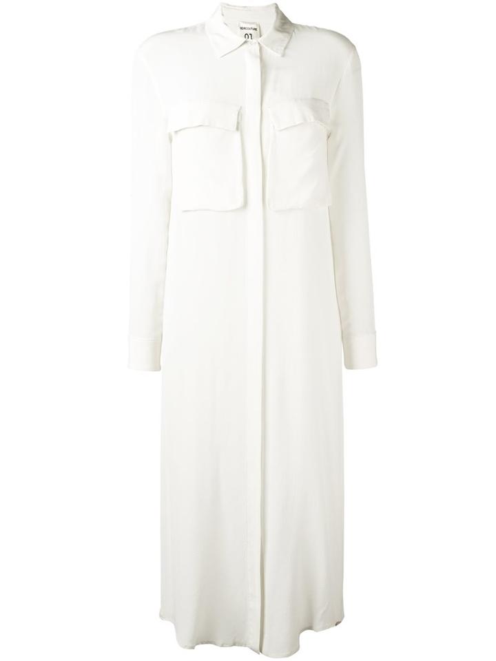 Semicouture Midi Shirt Dress, Women's, Size: 38, White, Silk