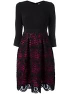 Si Jay Pleated Lace Skirt Dress, Women's, Size: 42, Black, Polyester/viscose