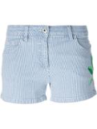 Blumarine Striped Shorts, Women's, Size: 38, Blue, Polyester/cotton/spandex/elastane