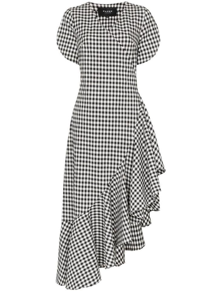 Paper London Colorados Gingham Ruffle Dress - Black