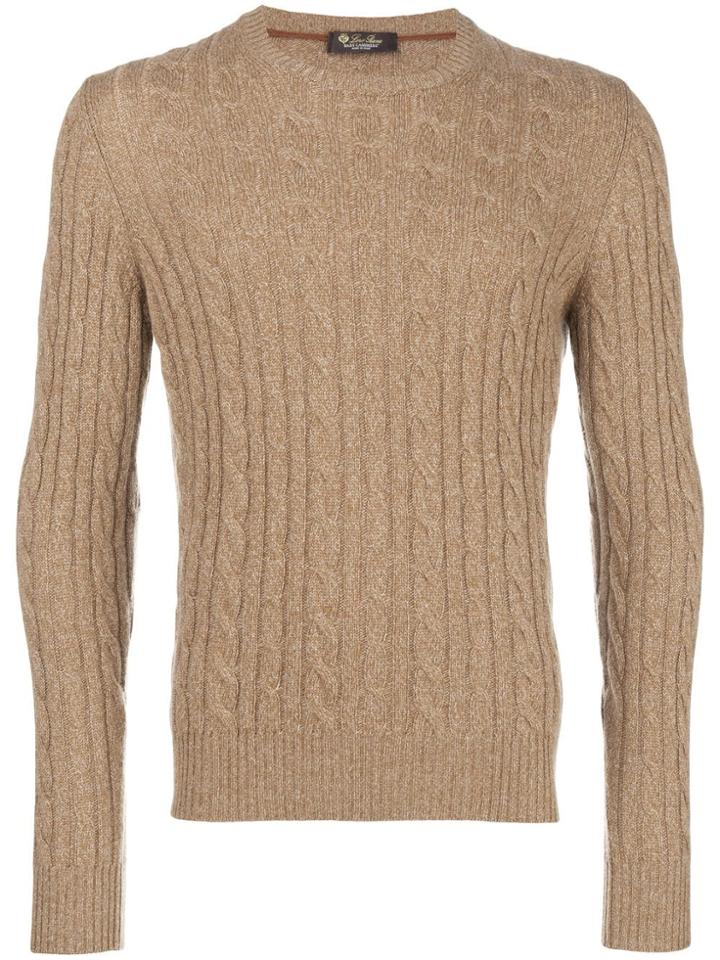 Loro Piana Cable Knit Sweater - Brown