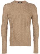 Loro Piana Cable Knit Sweater - Brown