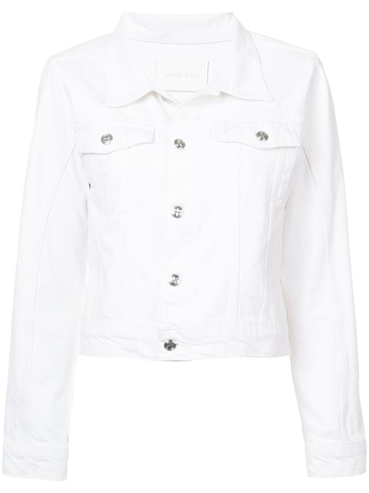 Anine Bing Eagle Denim Jacket - White