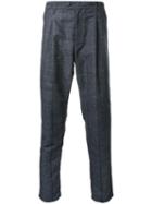 Taakk Pinstripe Pleated Detailing Trousers, Men's, Size: 2, Grey, Polyester/wool