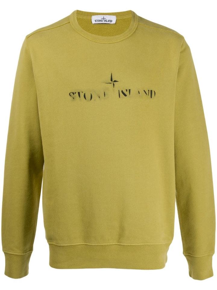 Stone Island Faded Logo Sweatshirt - Yellow