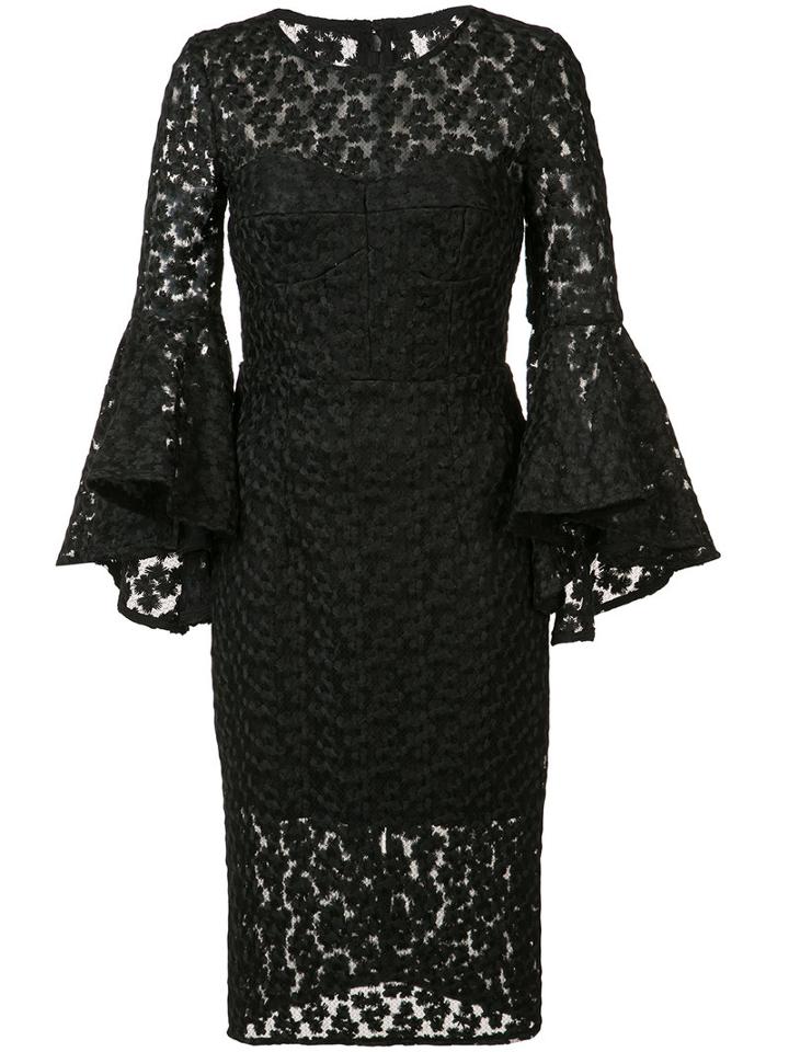 Milly Lace Trim Dress, Women's, Size: 6, Black, Polyester/spandex/elastane