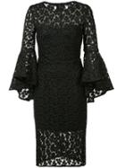 Milly Lace Trim Dress, Women's, Size: 6, Black, Polyester/spandex/elastane