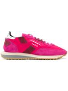 Ghoud Panelled Lace-up Sneakers - Pink & Purple