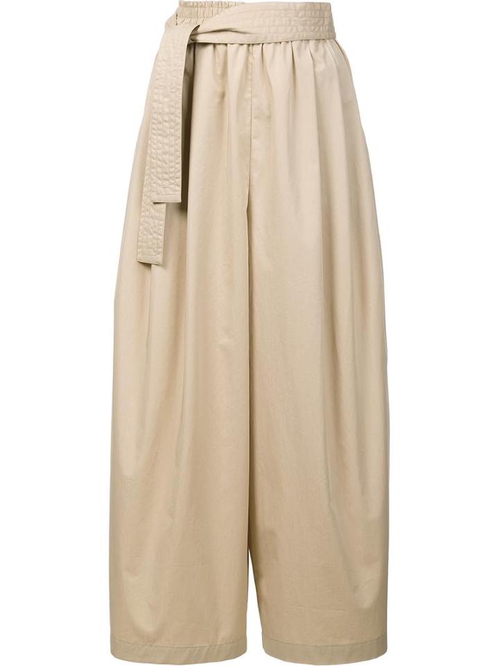 Tome Tied Belt Palazzo Pants, Women's, Size: 2, Brown, Cotton