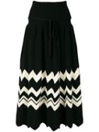 Comme Des Garçons Pre-owned 1989 Zig-zag Knitted Skirt - Black