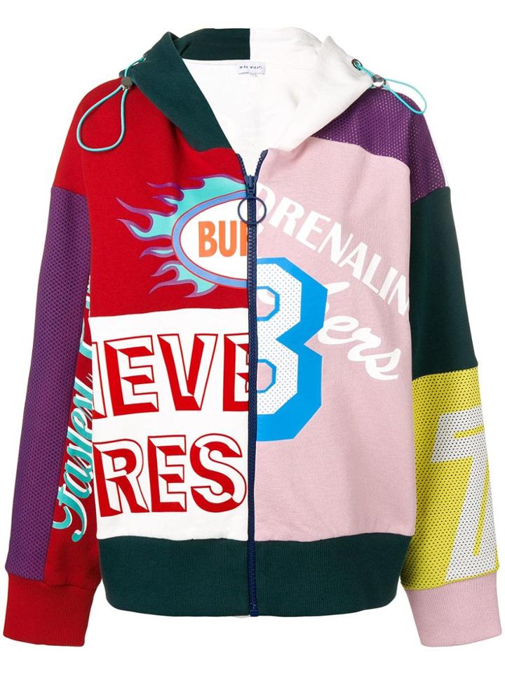 Mira Mikati Patchwork Zipped Hoodie - White