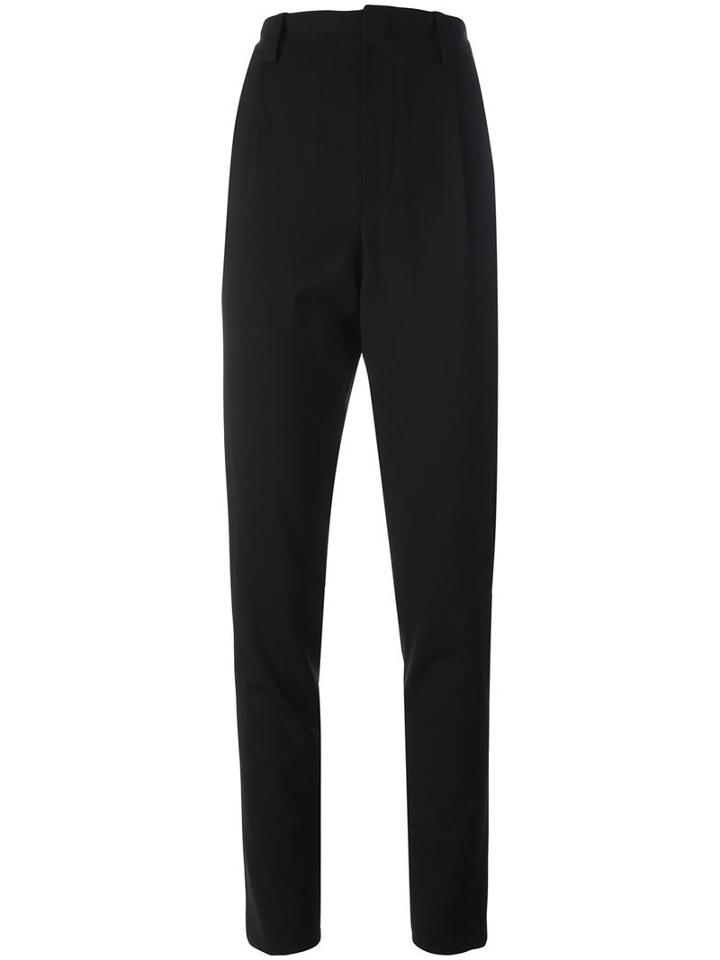Anthony Vaccarello Classic Tapered Trousers, Women's, Size: 36, Black, Virgin Wool/spandex/elastane