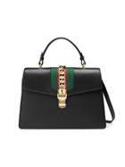 Gucci Sylvie Leather Top Handle Bag - Black