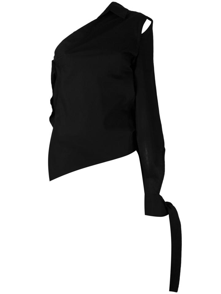 Ann Demeulemeester - One-sleeve Top - Women - Cotton - 40, Black, Cotton
