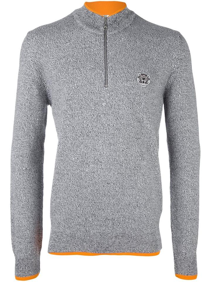 Kenzo 'mini Tiger' Jumper, Men's, Size: Small, Grey, Polyamide/wool