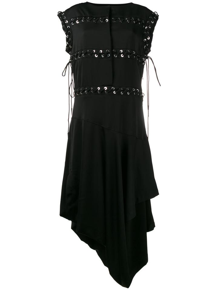 J.w.anderson - Asymmetric Lace-up Dress - Women - Polyurethane/triacetate/viscose - 8, Black, Polyurethane/triacetate/viscose