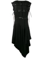 J.w.anderson - Asymmetric Lace-up Dress - Women - Polyurethane/triacetate/viscose - 8, Black, Polyurethane/triacetate/viscose