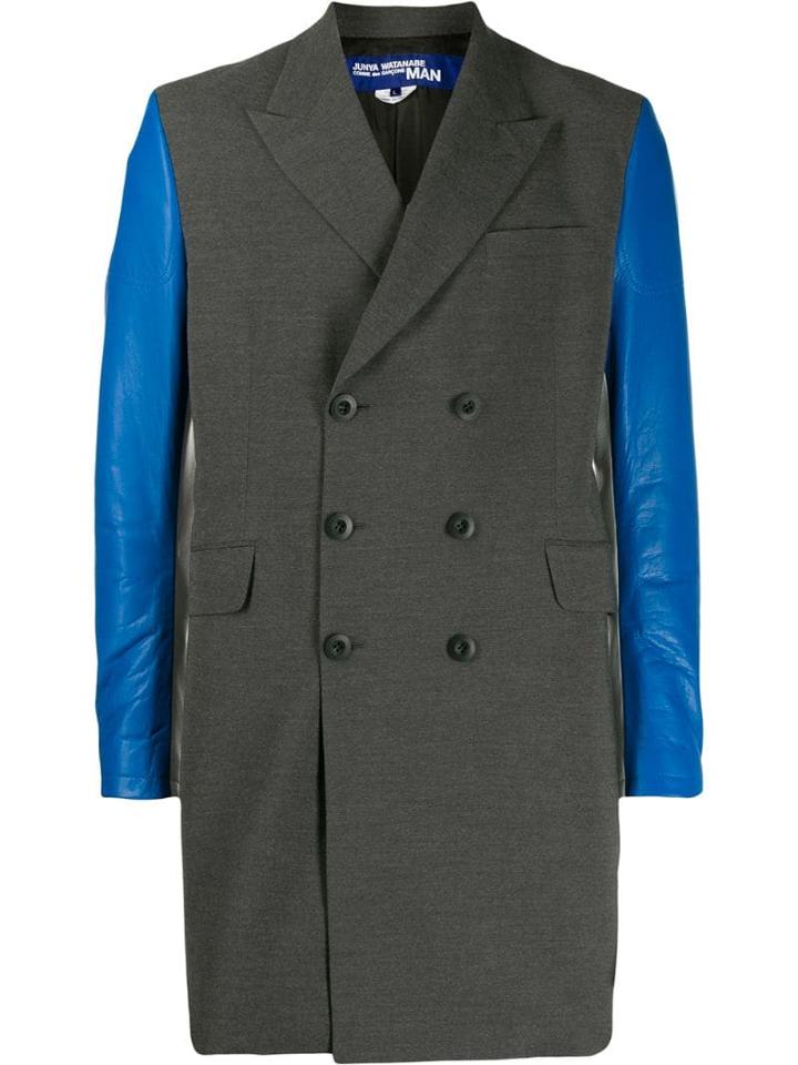 Junya Watanabe Man Contrast Sleeve Coat - Grey