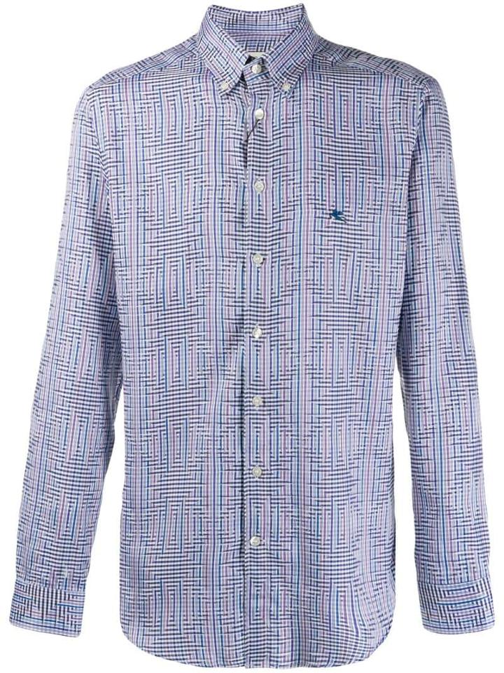 Etro Illusion Print Shirt - Blue