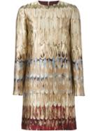 Valentino 'feathered Colour' Shift Dress, Women's, Size: 40, Brown, Polyester/silk