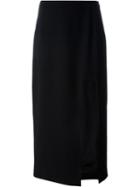 Opening Ceremony Side Slit Midi Skirt, Women's, Size: 4, Black, Polyester