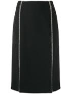 Area Crystal Trim Skirt - Black