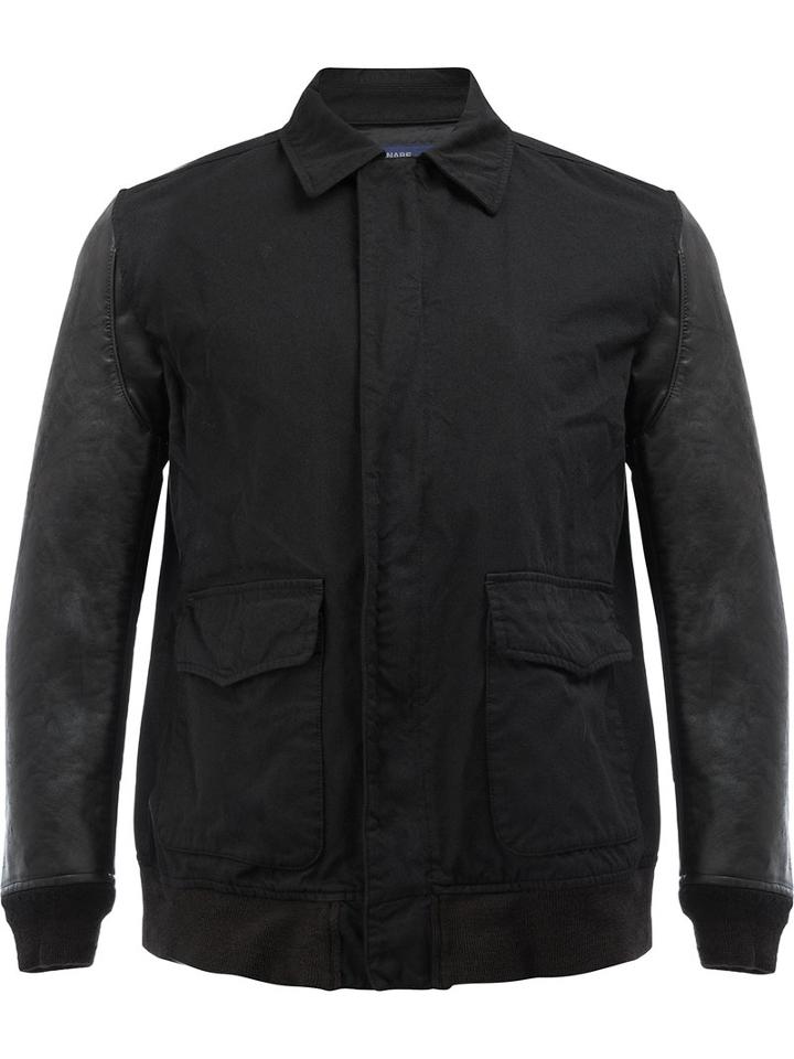 Junya Watanabe Comme Des Garçons Man Contrasting Sleeves Bomber Jacket, Men's, Size: Large, Black, Cotton/acrylic/polyester/wool