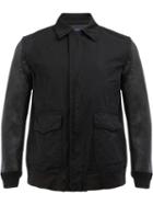 Junya Watanabe Comme Des Garçons Man Contrasting Sleeves Bomber Jacket, Men's, Size: Large, Black, Cotton/acrylic/polyester/wool