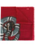 Gucci Snake Print Scarf, Adult Unisex, Red, Wool